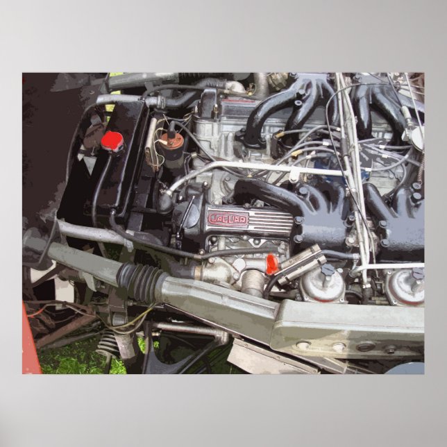 MOTORER AV KLASSISK E-TYP POSTER (Framsidan)