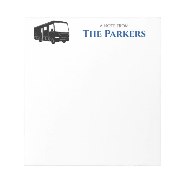 Motorhem/campingplats/RV-Anteckningsblock - Person Anteckningsblock (Framsida)