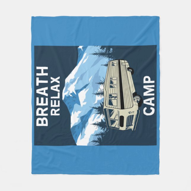 Motorhem RV | Camper | Resa Van | Retro Mugg Fleecefilt (Framsidan)