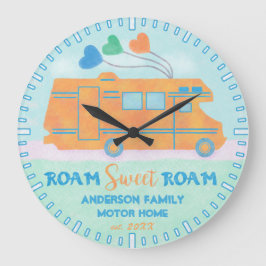 Motorhem RV Camper Sweet Roam Personlig Namn Stor Klocka