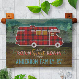 Motorhem RV Camper Travel Van Rustic Personlig Kökshandduk