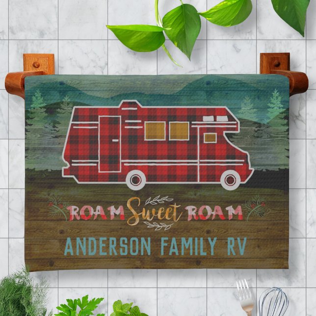 Motorhem RV Camper Travel Van Rustic Personlig Kökshandduk (Skapare uppladdad)