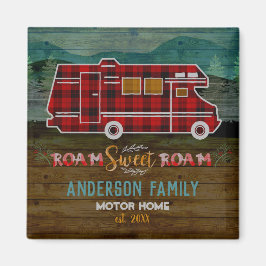 Motorhem RV Camper Travel Van Rustic Personlig Magnet