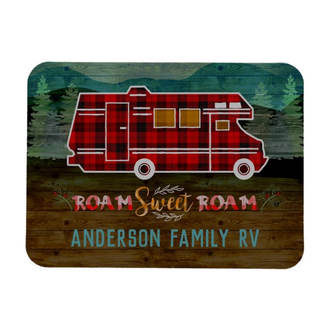 Motorhem RV Camper Travel Van Rustic Personlig Magnet (Horisontell)