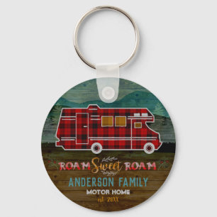 Motorhem RV Camper Travel Van Rustic Personlig Nyckelring