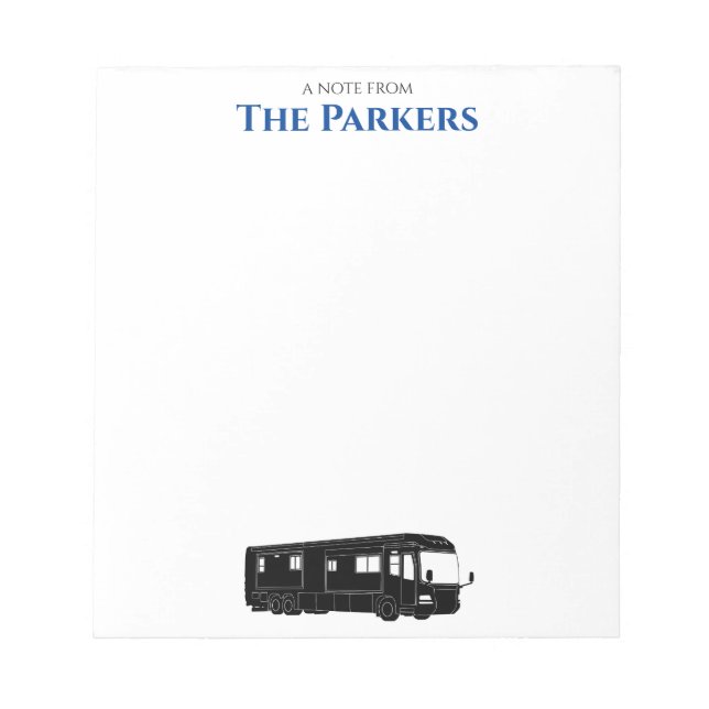 Motorhem/RV/Camping - Anteckningsblock för Personl (Framsida)