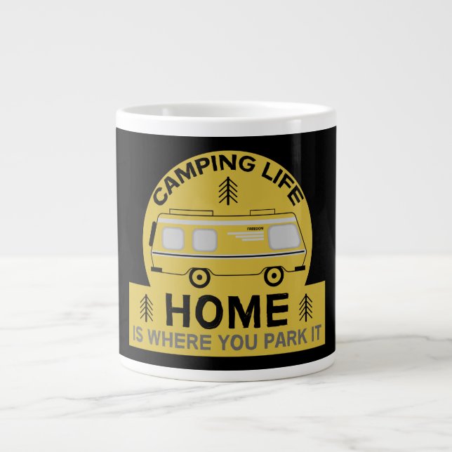 Motorhem | RV Motorhem | Camping Life Latte Mugg Jumbo Mugg (Framsidan)