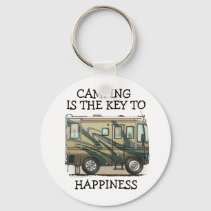 Motorhemmet Cute Lycklig Camper Big RV Nyckelring