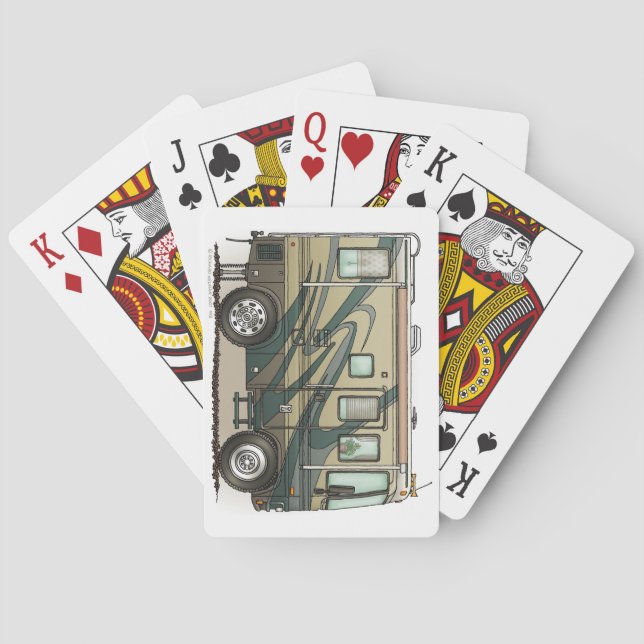 Motorhemmet Cute Lycklig Camper Big RV Spel Kort (Baksidan)