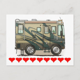 Motorhemmet Cute Lycklig Camper Big RV Vykort
