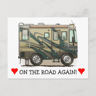 Motorhemmet Cute Lycklig Camper Big RV Vykort