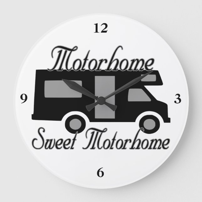 Motorhemmet Sweet Motorhome RV Stor Klocka (Framsida)