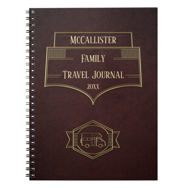 Motorhemresa i Journal i Retro RV Anteckningsbok (Framsidan)