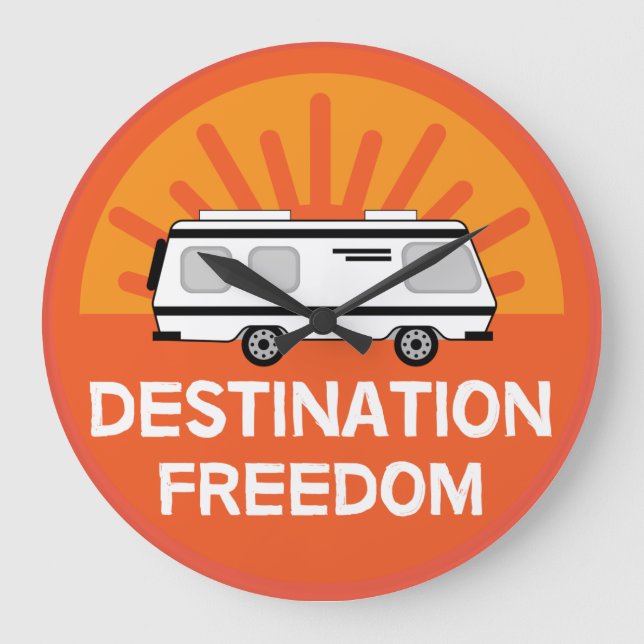 Motorhemskampanj | Campingbostäder | RV Mugg Stor Klocka (Framsida)