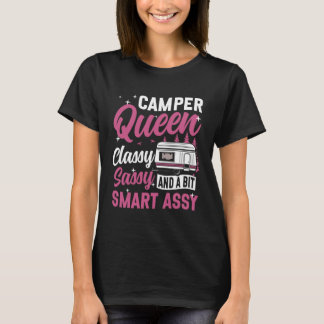 Motorhome Camping Retro Camper Queen Classy Sassy  T Shirt
