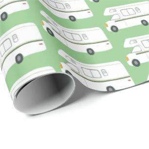 Motorhome för Retro campare grönt slående in Presentpapper