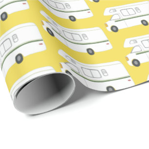 Motorhome för Retro campare gult slående in papp Presentpapper