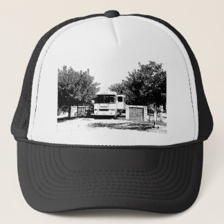 Motorhome i RV parkerar Truckerkeps