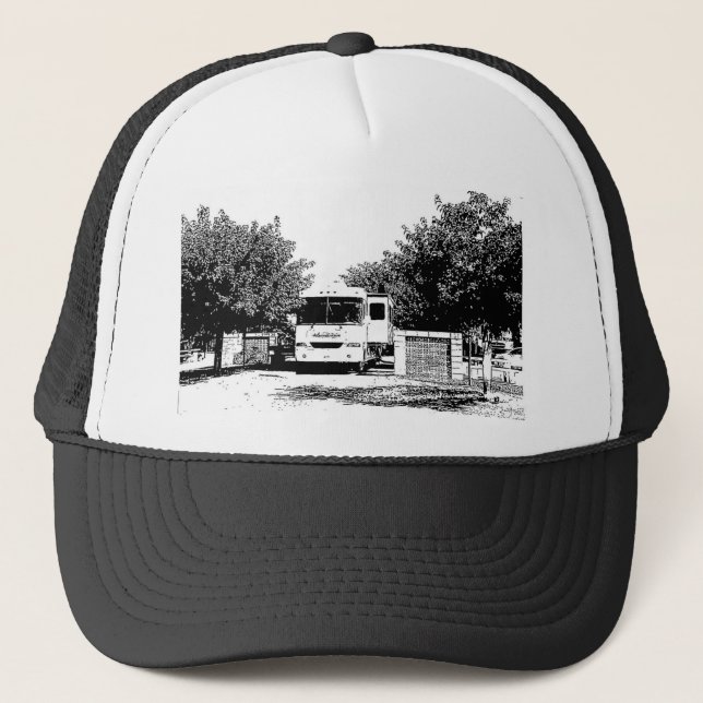 Motorhome i RV parkerar Truckerkeps (Framsida)