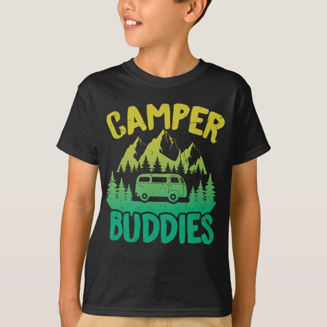 Motorhome RV Camping Camper Buddies Camper Van T Shirt (Framsida)
