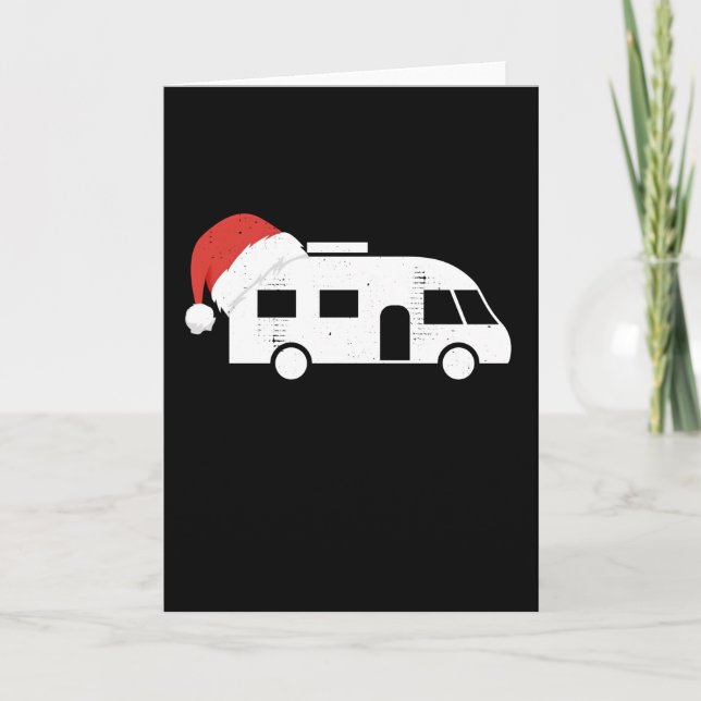 Motorhome Santa Hatt | Julpresent Kort (Framsida)