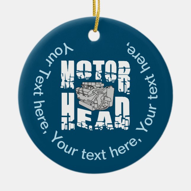 Motorhuvudmotor Julgransprydnad Keramik (Framsidan)
