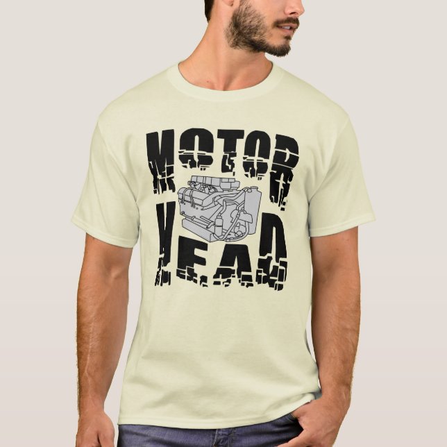 Motorhuvudmotor T Shirt (Framsida)
