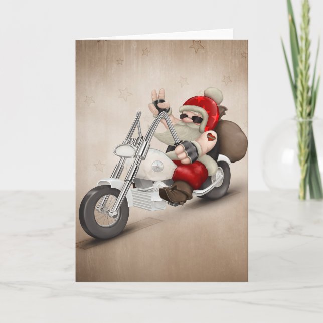 Motoriserat Jultomten Helgkort (Framsida)