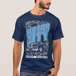 Motorisk USA för bilar för stadsDetroit Michigan T-shirt