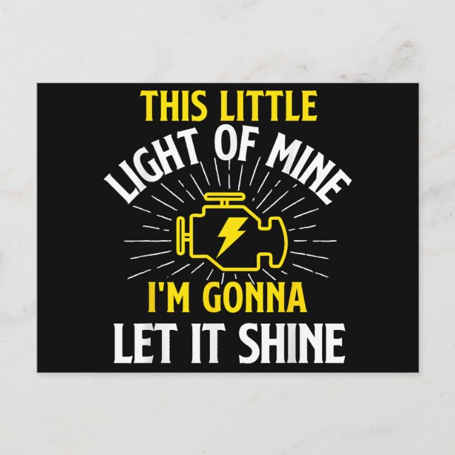 Motorkontrollljus - Automatisk mekanism för bilGuy Vykort (Framsida)