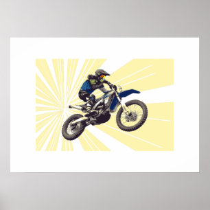 Motorkorsfarare på en Blek Gult Poster