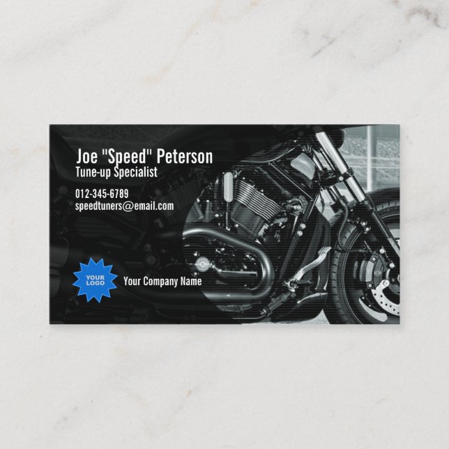 Motormotorcykeltjänst, Grått Affärskort Visitkort (Framsida)
