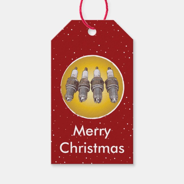 Motorns tändstift presentetikett (Framsidan)