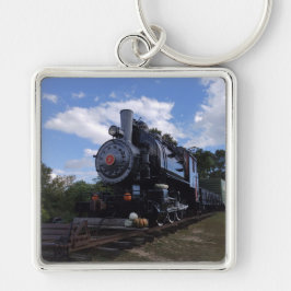 Motornummer 2 fyrkantig silverfärgad nyckelring