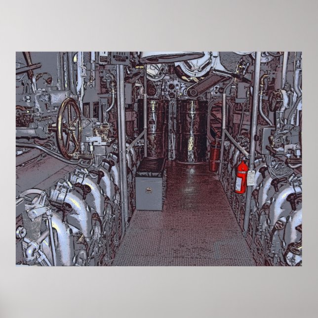 MOTORRUM ANVÄNDS BOWFIN SUBMARINE - HAWAII POSTER (Framsidan)