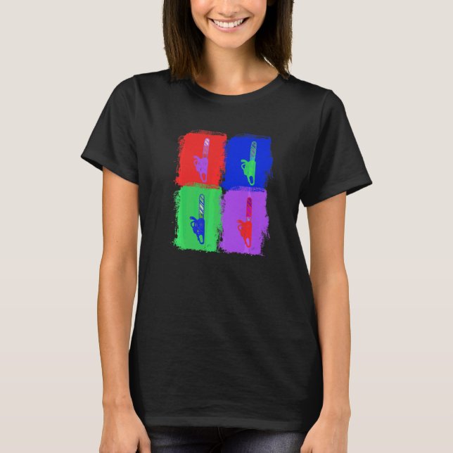 Motorsåg Motorsågar Pop T Shirt (Framsida)