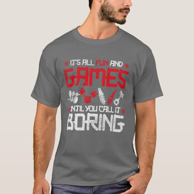 Motorsport Caruning funny T Shirt (Framsida)