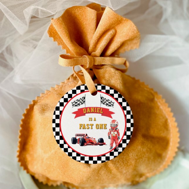 Motorsport Kontrollerad Flagga Round Party Gåvor Etiketter (Skapare uppladdad)