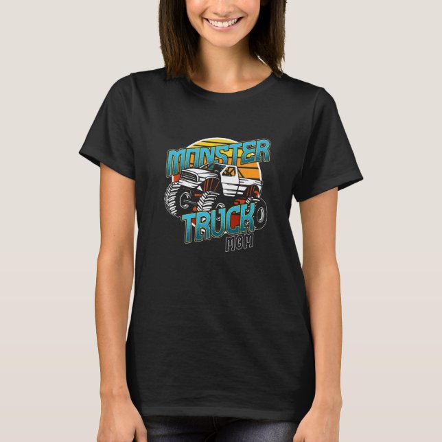 Motorsport Mors dag Retro Monster Lastbil Mamma T Shirt (Framsida)