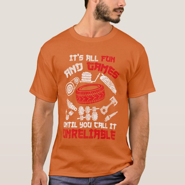 Motorsport Roliga vänner T Shirt (Framsida)