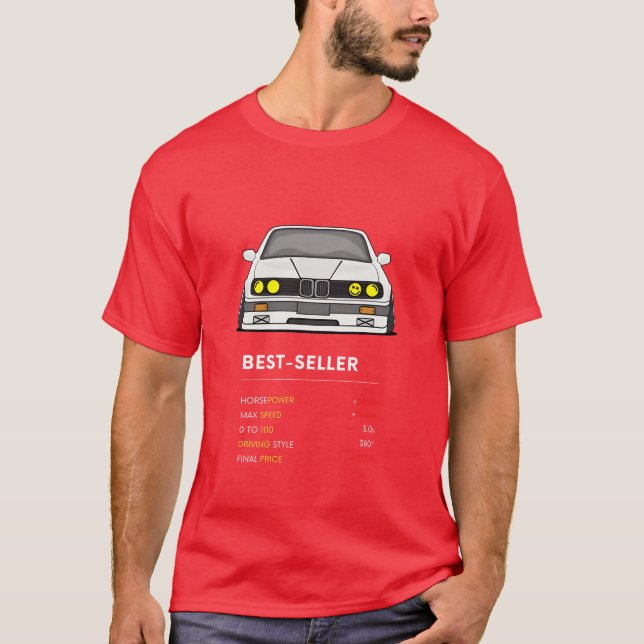 Motorsportbil e30 vintage t shirt (Framsida)