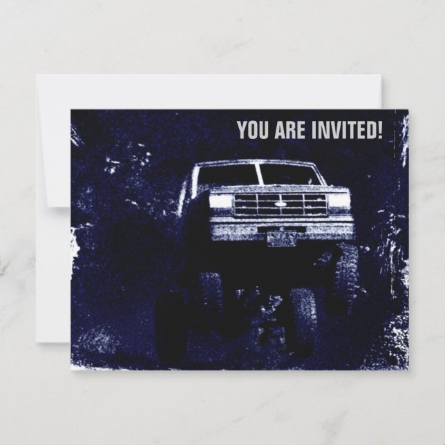 Motorsportshändelse eller Mudding inbjudan (Framsida)