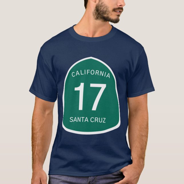 Motorväg 17 Skylt Santa Cruz T Shirt (Framsida)