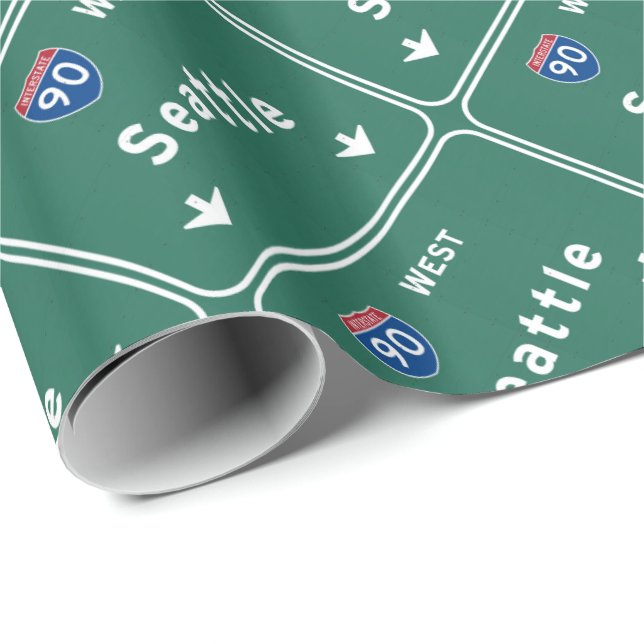 Motorväg för huvudväg för Seattle Washington wa Presentpapper (Rullad Hörn)