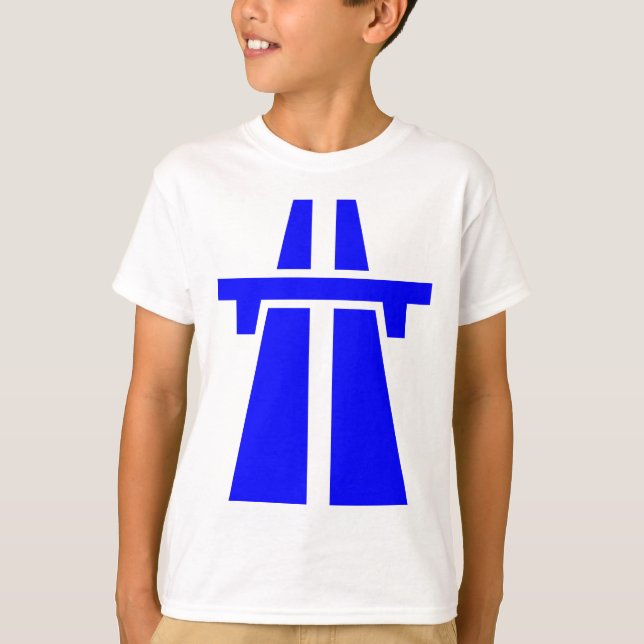 Motorväg, Motorväg, Autobahn - Blå T-shirt (Framsida)