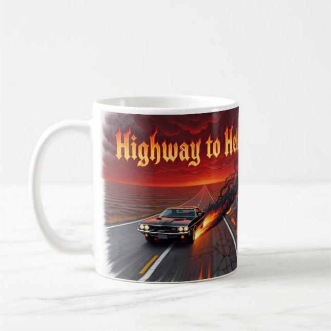 Motorväg till Rockmusikens Helveteskaffe Mugg (Vänster)