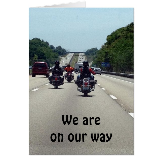 MOTORYCYKLISTS REDO TILL "PARTY" 50:E HÄLSNINGSKORT (Framsidan)