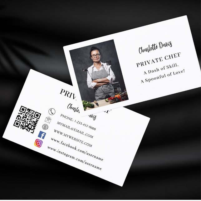Motoslogan QR-kod för privat kock Visitkort (Skapare uppladdad)