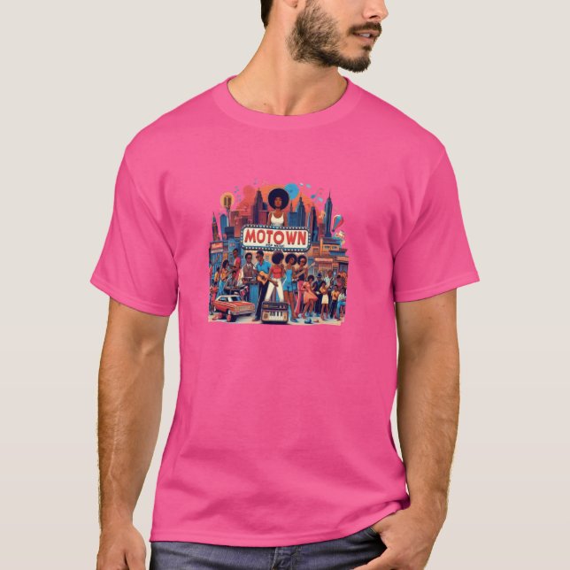Motown-eran Nostalgisk Musikdesign T Shirt (Framsida)