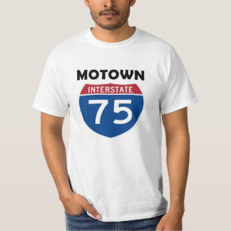 Motown I-75 vägmärke Detroit Michigan Tee Shirt